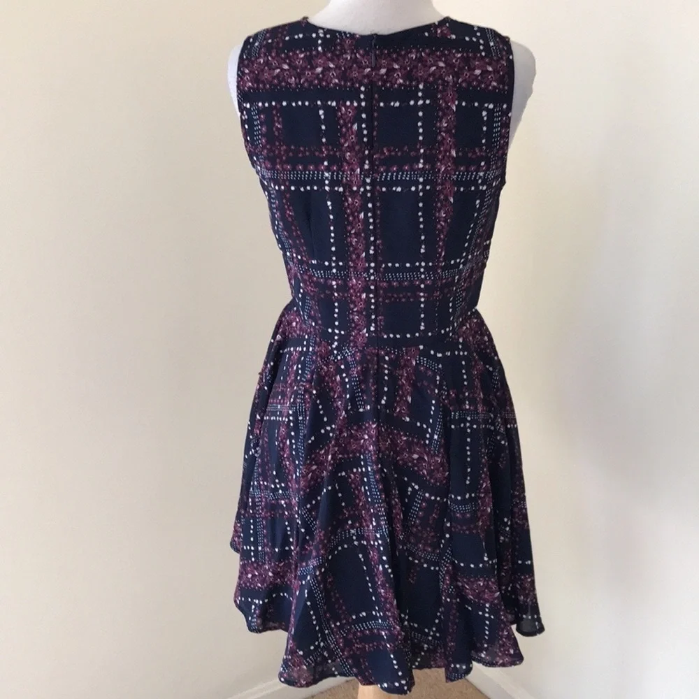 New! Maison Jules medium navy combo  fit and flare dress. - Picture 3 of 7
